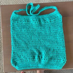 Handcrafted Green Crochet Tote Bag